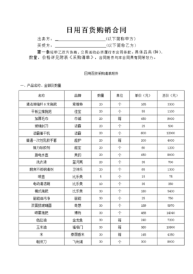 日用百貨購銷合同（貨物進出口）